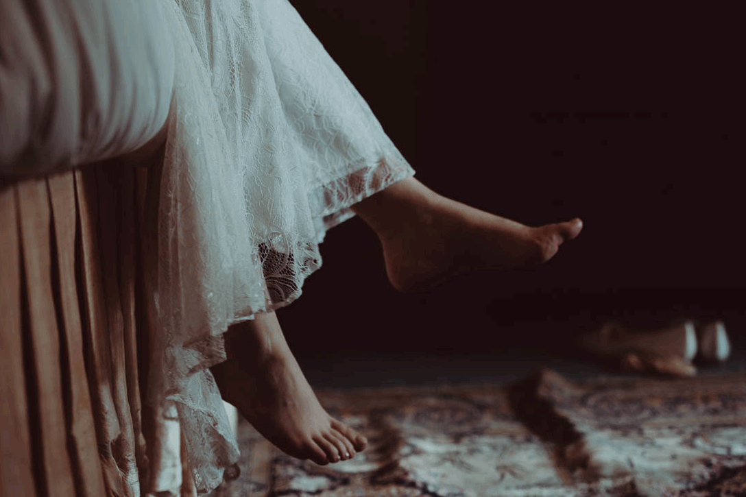 Schivas House Wedding - Bride's legs