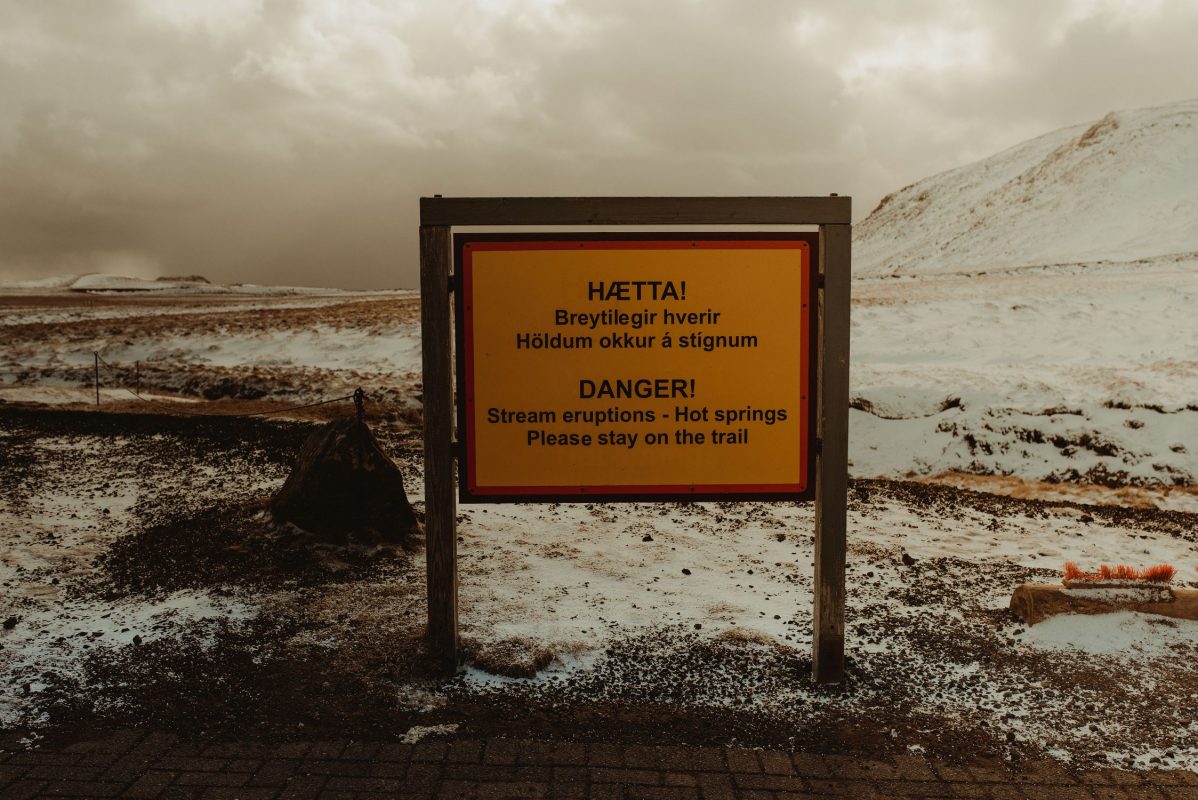 Iceland warning sign