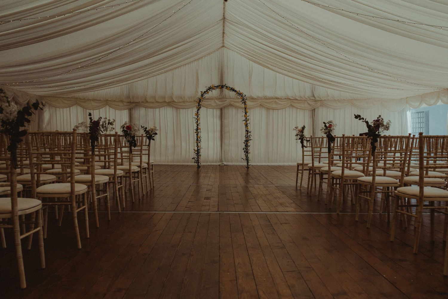 Elsick House Marquee ready for wedding