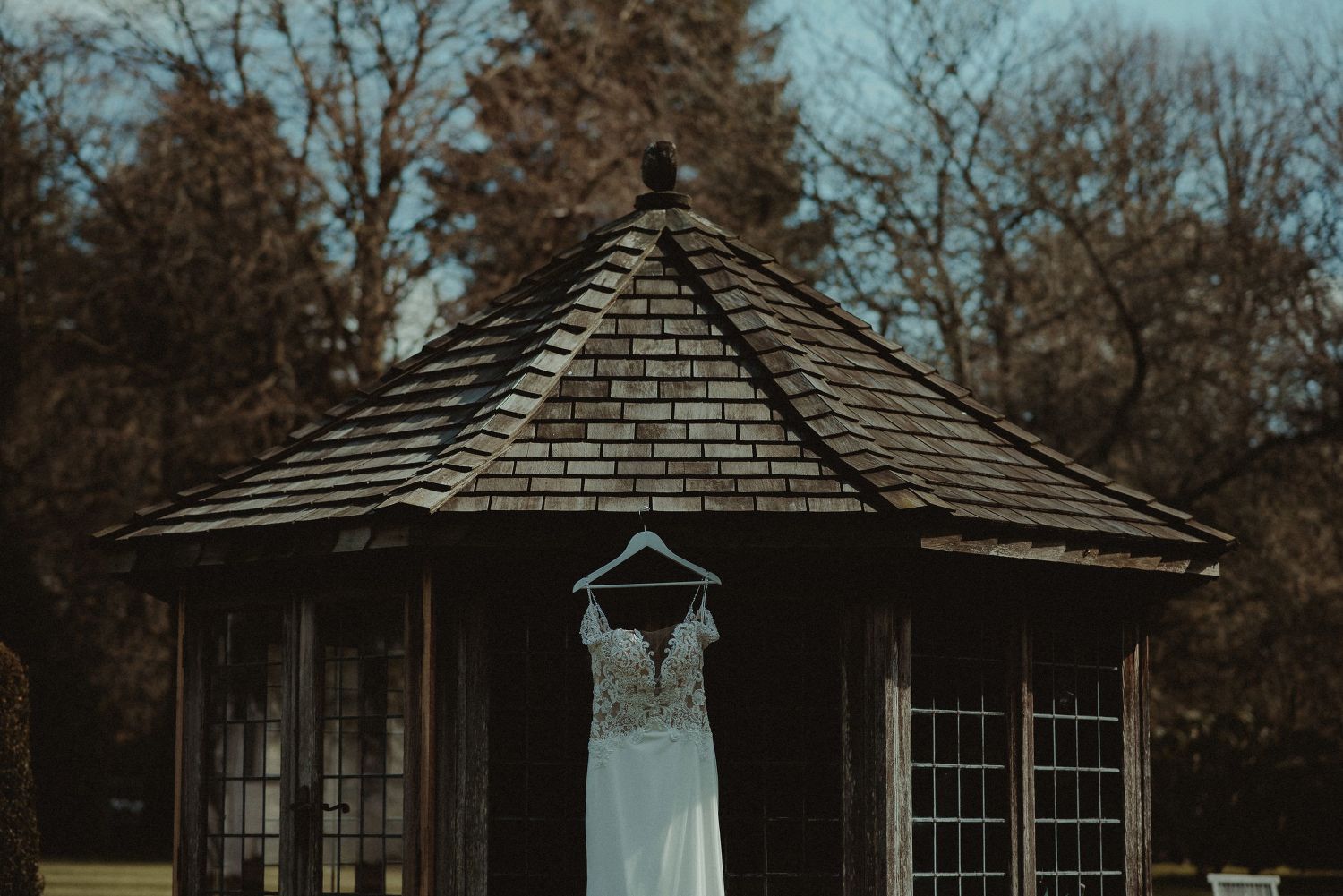 Bride's dress at Elsick House