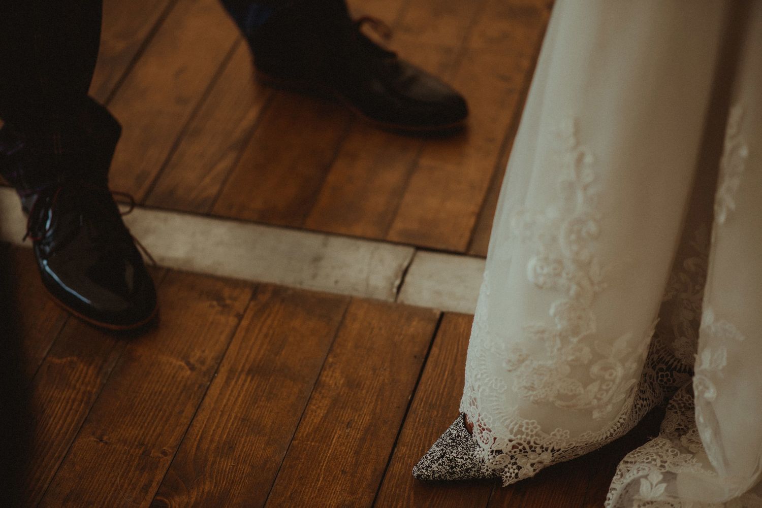 Bride and groom's shoes at Elsick House wedding